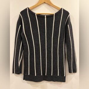 Banana Republic 3/4 Sleeve, Striped Merino Wool Blend Sweater, Medium